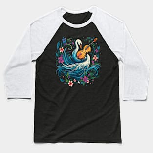 Swan Playing Violin Baseball T-Shirt